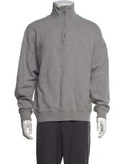 Pre-owned Sandro Mock Neck Long Sleeve Pullover In Grey