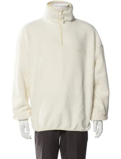Pre-owned Sandro Mock Neck Long Sleeve Sweatshirt In Neutral