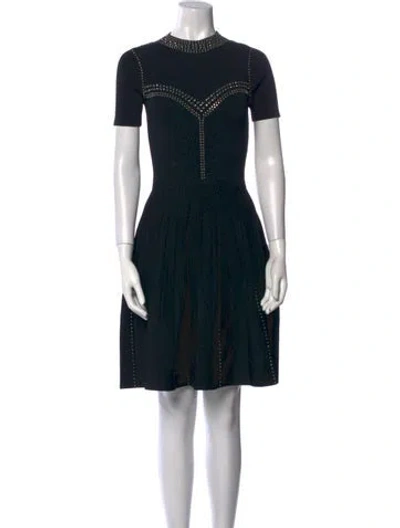 Pre-owned Sandro Mock Neck Mini Dress In Black