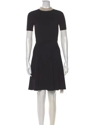 Pre-owned Sandro Mock Neck Mini Dress In Black