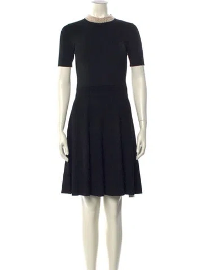 Pre-owned Sandro Mock Neck Mini Dress In Black
