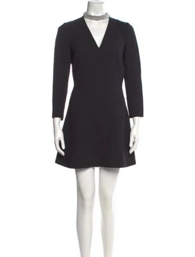 Pre-owned Sandro Mock Neck Mini Dress In Black