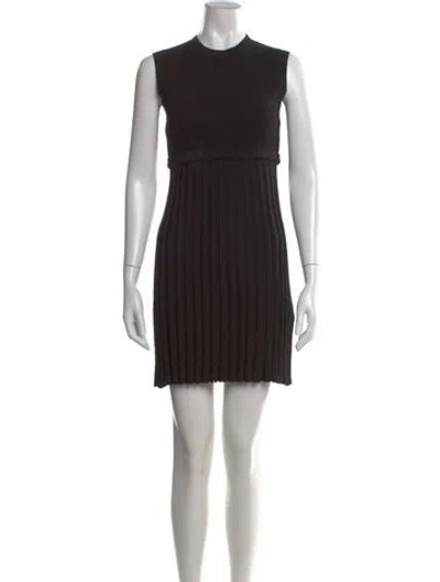 Pre-owned Sandro Mock Neck Mini Dress In Black