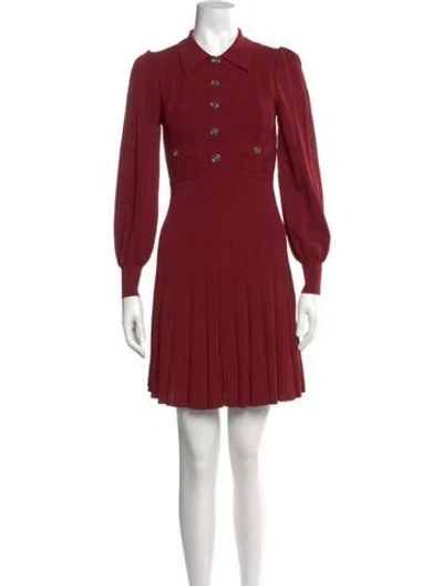 Pre-owned Sandro Mock Neck Mini Dress In Burgundy