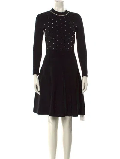 Pre-owned Sandro Mock Neck Mini Dress In Multi