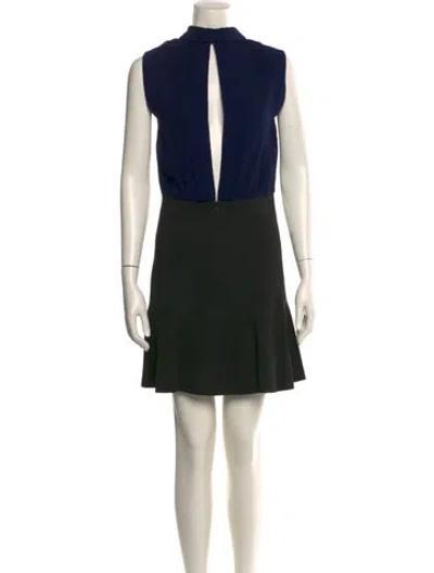 Pre-owned Sandro Mock Neck Mini Dress In Multi