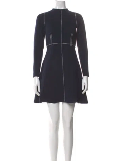 Pre-owned Sandro Mock Neck Mini Dress In Multi