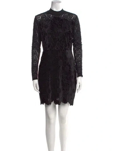 Pre-owned Sandro Mock Neck Mini Dress W/ Tags In Black