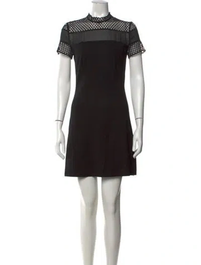 Pre-owned Sandro Mock Neck Mini Dress W/ Tags In Black