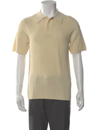 Pre-owned Sandro Mock Neck Short Sleeve Polo Sweater In Neutral