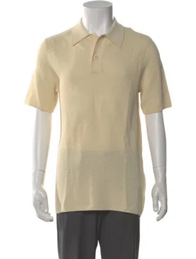 Pre-owned Sandro Mock Neck Short Sleeve Polo Sweater In Neutral