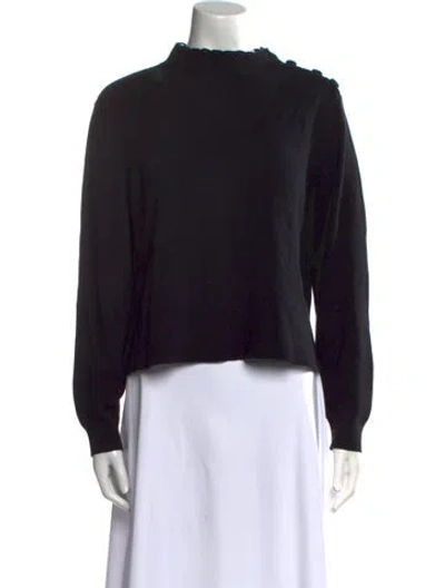 Pre-owned Sandro Mock Neck Sweater In Black