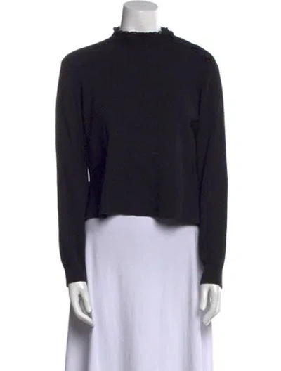 Pre-owned Sandro Mock Neck Sweater In Black