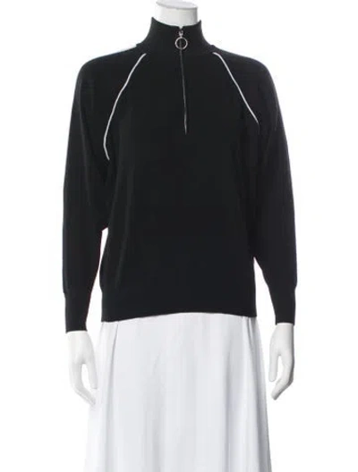 Pre-owned Sandro Mock Neck Sweater In Blue