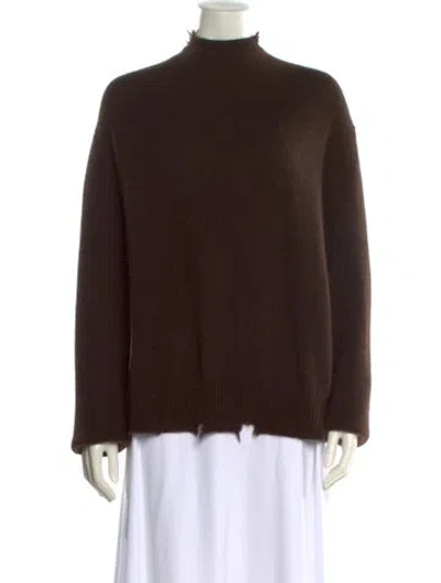 Pre-owned Sandro Mock Neck Sweater In Brown