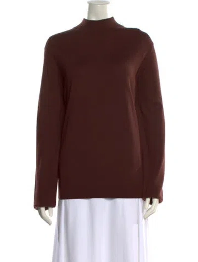 Pre-owned Sandro Mock Neck Sweater In Brown
