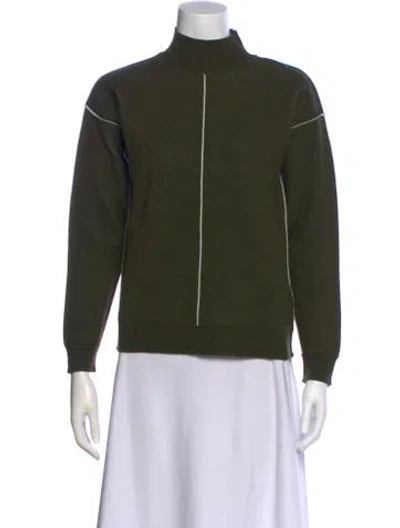 Pre-owned Sandro Mock Neck Sweater In Green