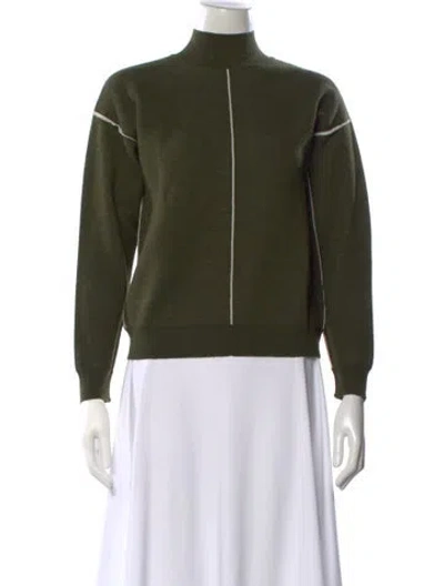Pre-owned Sandro Mock Neck Sweater In Green