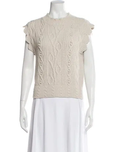 Pre-owned Sandro Mock Neck Sweater In Neutral