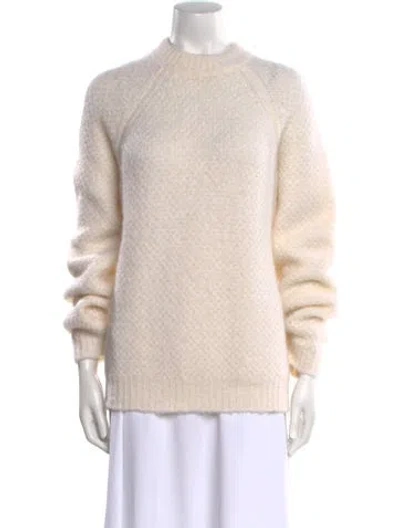 Pre-owned Sandro Mock Neck Sweater In Neutral