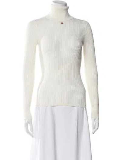 Pre-owned Sandro Mock Neck Sweater In Neutral