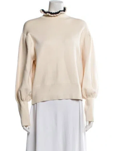 Pre-owned Sandro Mock Neck Sweater In Neutral