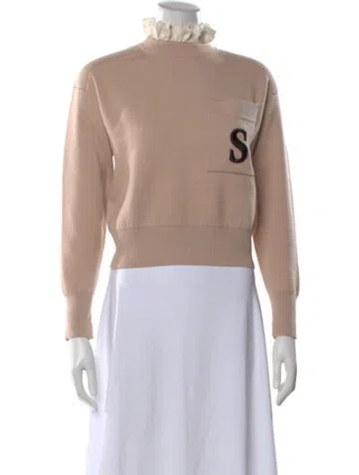 Pre-owned Sandro Mock Neck Sweater In Neutral