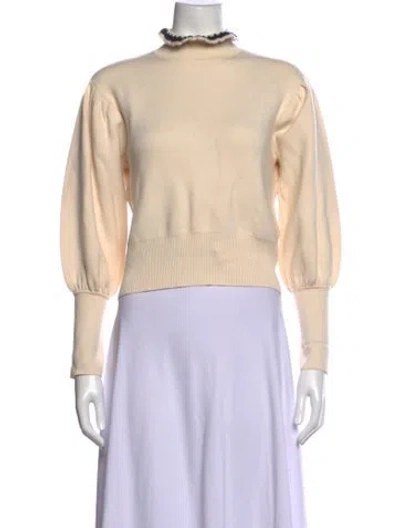 Pre-owned Sandro Mock Neck Sweater In Neutrals
