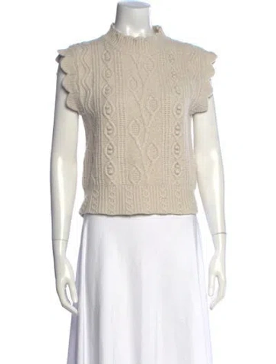 Pre-owned Sandro Mock Neck Sweater In Neutrals