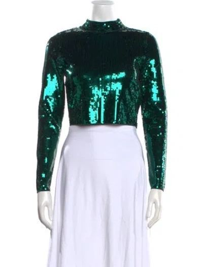 Pre-owned Sandro Mock Neck Sweater W/ Tags In Green