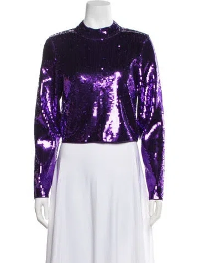 Pre-owned Sandro Mock Neck Sweater W/ Tags In Purple