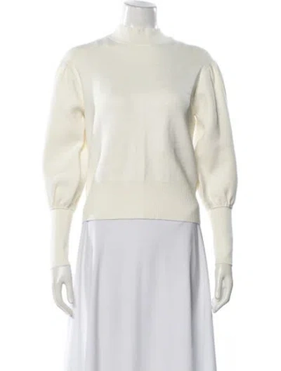 Pre-owned Sandro Mock Neck Sweater In White