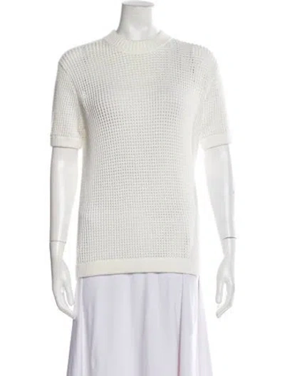 Pre-owned Sandro Mock Neck Sweater In White