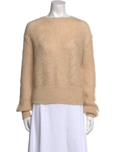 Pre-owned Sandro Mohair Bateau Neckline Sweater In Neutral