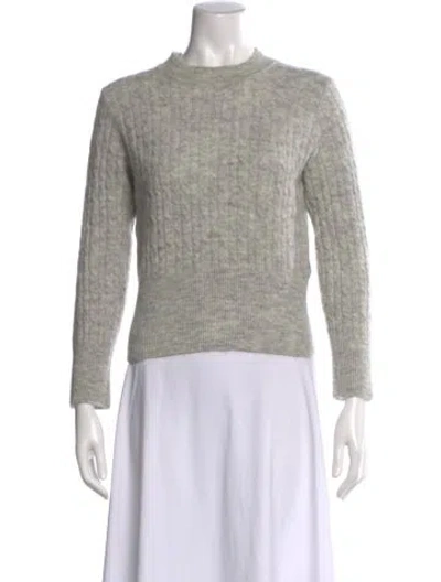 Pre-owned Sandro Mohair Crew Neck Sweater In Gray