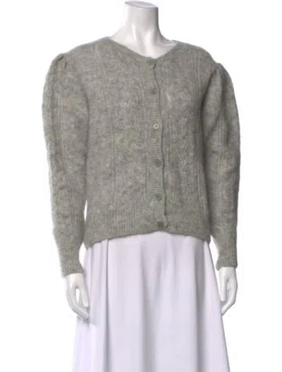 Pre-owned Sandro Mohair Crew Neck Sweater In Gray