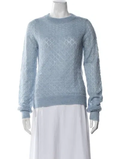 Pre-owned Sandro Mohair Patterned Sweater In Blue
