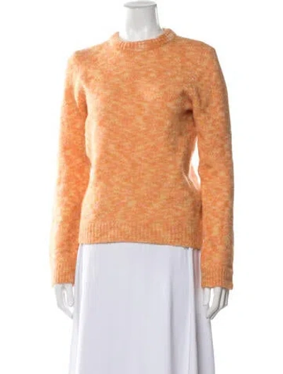 Pre-owned Sandro Mohair Patterned Sweater In Orange