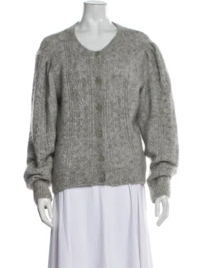 Pre-owned Sandro Mohair Scoop Neck Sweater In Gray