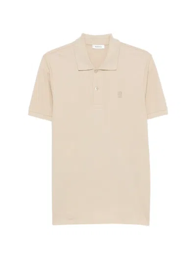 Sandro Monogram-patch Polo Shirt In Neutral
