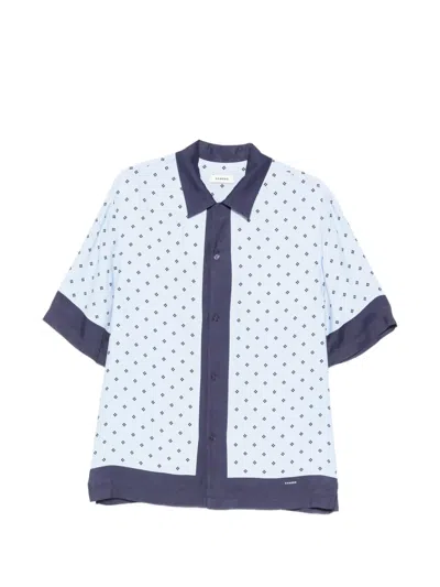 Sandro Fw26 Micro Cross Motif Shirt In Blue