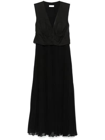 SANDRO PLEATED MAXI DRESS