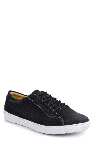 Sandro Moscoloni 7-eyelet Blucher Suede Sneaker In Black