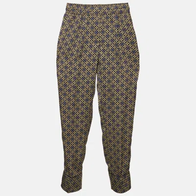 Sandro Multicolor Printed Satin Straight Leg Dany Trousers In Brown