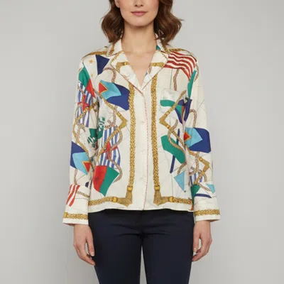 Pre-owned Sandro Multicolor Printed Silk Button Front Shirt M