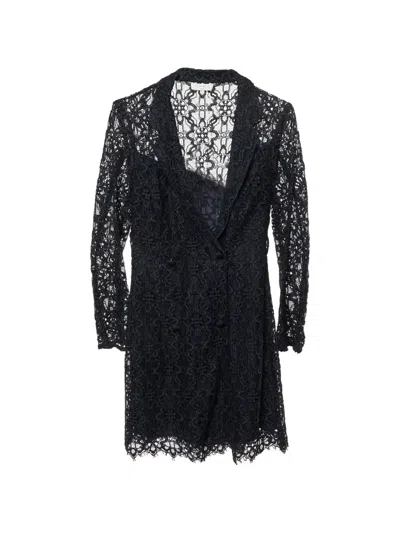 Pre-owned Sandro Nanie Lace Dress In Black