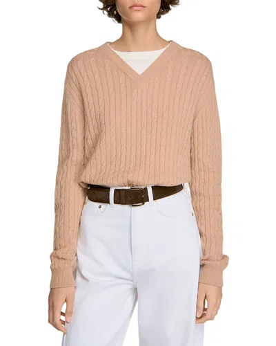 Sandro Nash Wool & Cashmere Layered Sweater In Brown