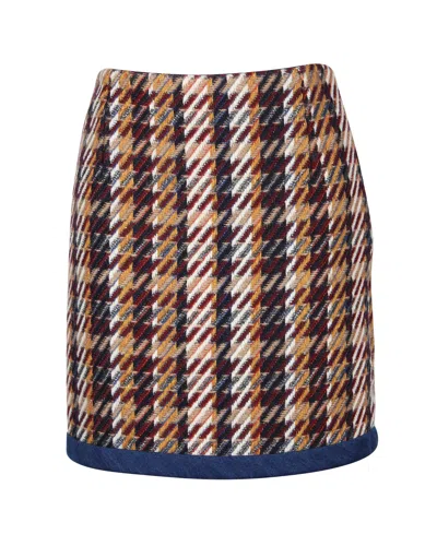 Sandro 'nasty' Tweed Mini Skirt In Multicolor Cotton