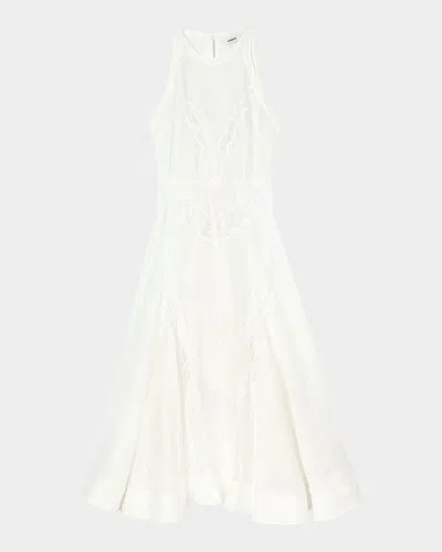 Sandro Nathalie Lace-inset Midi Dress