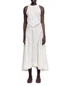 Sandro Womens Naturels Sleeveless Lace-trim Linen-blend Maxi Dress